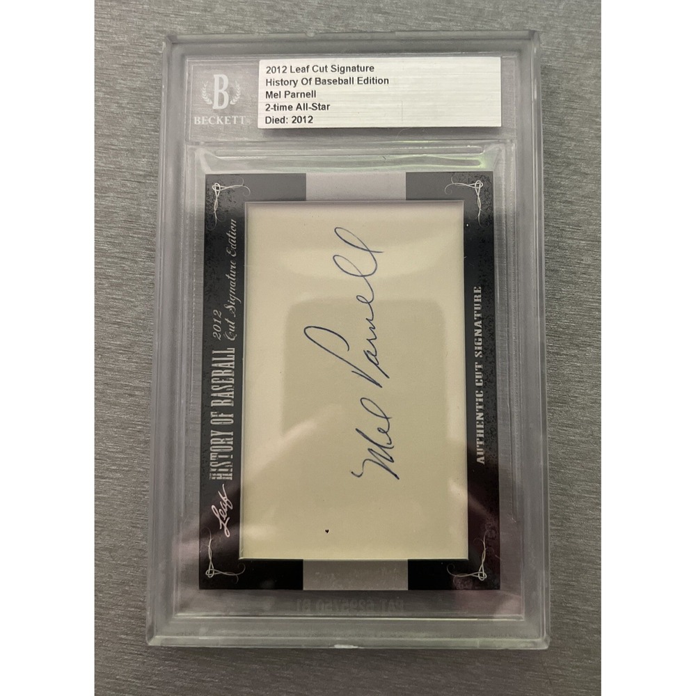 Mel Parnell Auto 2012 Leaf Cut Signature History Of Baseball 2 Time All-Star